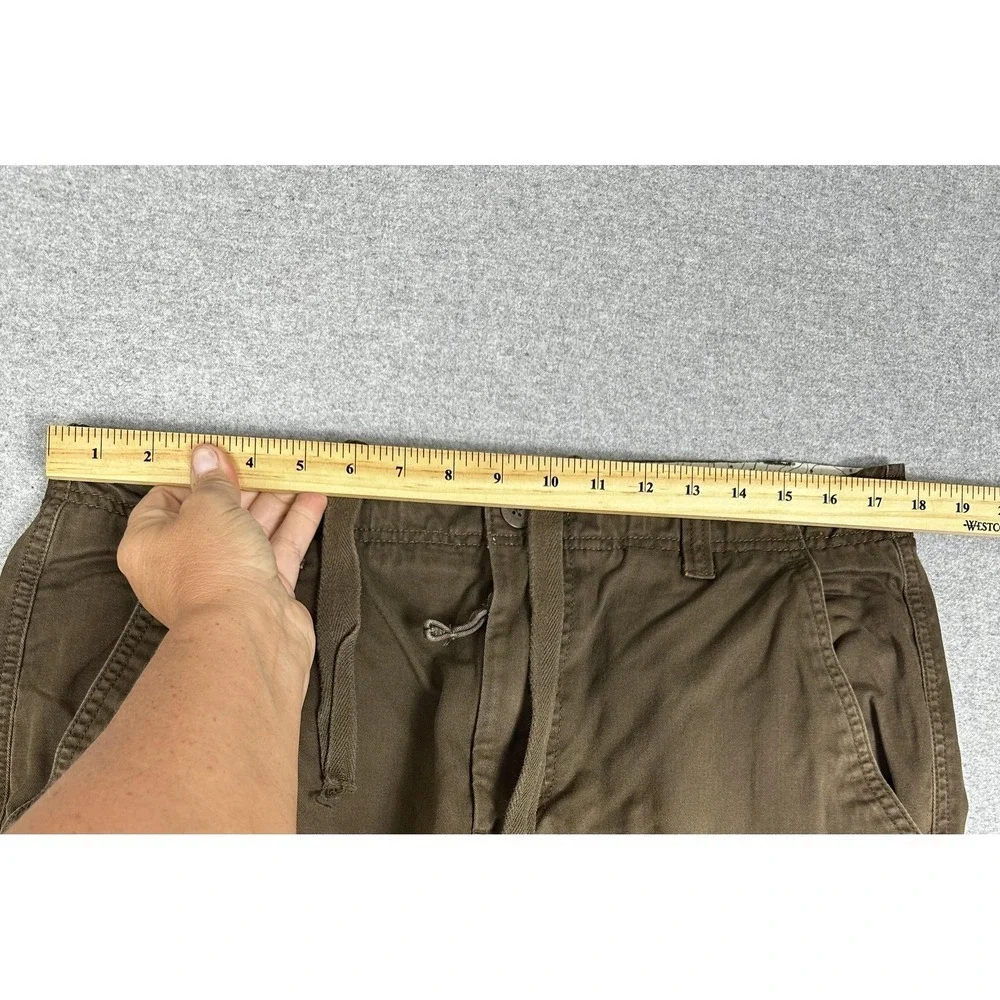 North Face Cargo Pant Mens 36x28 Brown Short Drawstring Hiking Utility Baggy Y2K